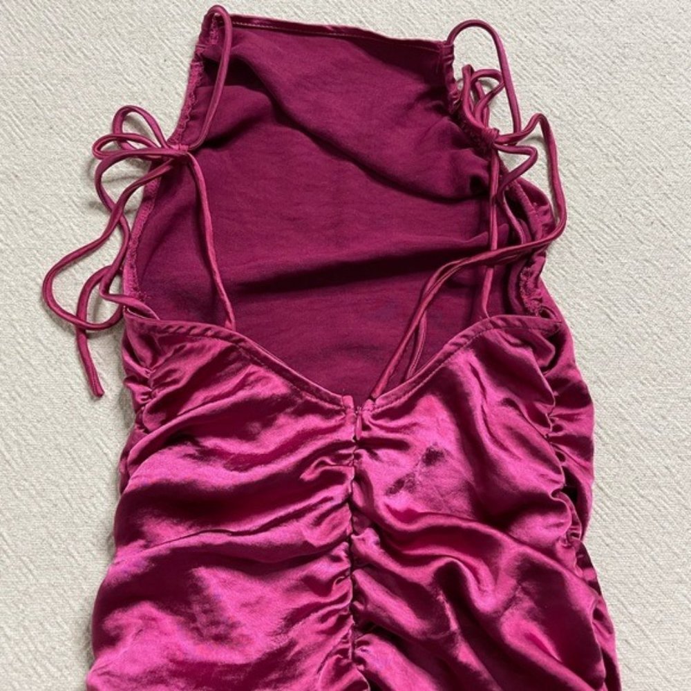Lioness Wild Wild West Pink Satin Mini Dress XXS - Picture 3 of 5